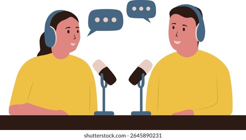 International Podcast Day. Vector Illustration in Cartoon Concept