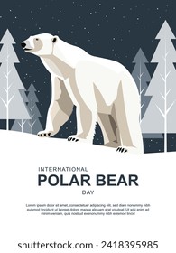 International Polar Bear Day background. Vector illustration.