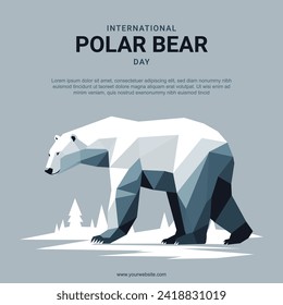 International Polar Bear Day background. Vector illustration.