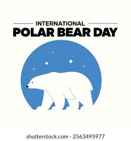 International Polar Bear Day Background Template design for Poster or Banner