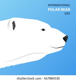 International Polar Bear Day. Flat style illustration.