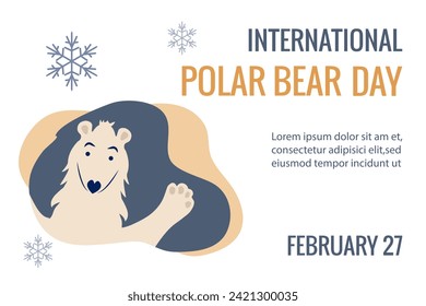 International Polar Bear Day .Polar Bear Day Poster or banner February 27.Vector illustration