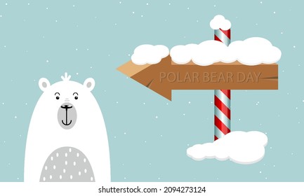 International Polar Bear Day, vector art illustration.