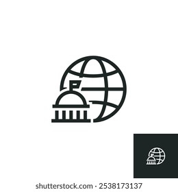 International politics icon isolated on white background. Vector illustrations are made with vector-based software, not AI generated results.