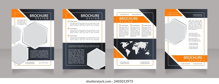 International power consumption networks blank brochure design. Template set with copy space for text. Premade corporate reports collection. Editable 4 paper pages