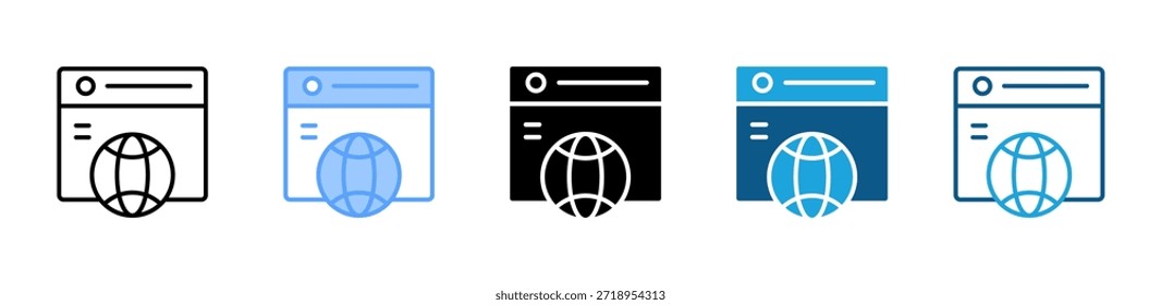 Conjunto de iconos de presencia internacional colección de estilos múltiples
