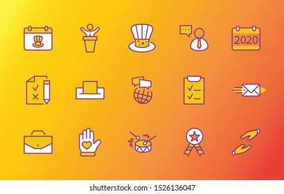 International Presidents Day Set Line Vector Icons. Contains such Icons as Hat, President, Voting, USA, Flag, Elections, Government, Ballot, Box, Check, Politics and more Editable Stroke 32x32 Pixels