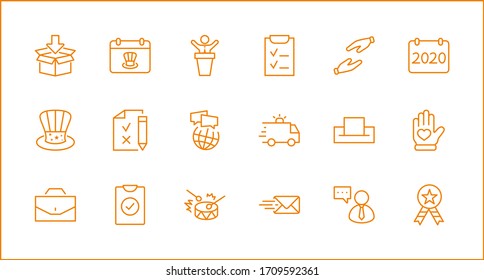 International Presidents Day Set Line Vector Icons. Contains such Icons as Hat, President, Voting, USA, Flag, Elections, Government, Ballot, Box, Check, Politics and more Editable Stroke 32x32 Pixels