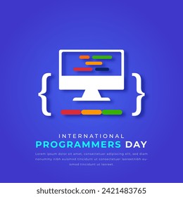 International Programmers Day Paper cut style Vector Design Illustration for Background, Poster, Banner, Advertising, Greeting Card