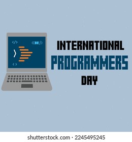 Día Internacional de los Programadores. Día de los Programadores del Mundo, 7 de enero, Día de los Programadores.programador, creativo, día, mundo, septiembre, concepto, software, código, internacional, feliz, tarjeta, celebración, etiqueta, 