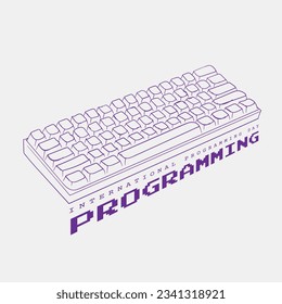 International programming day campaign design with hand drawn of mechanical keyboard