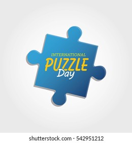 International Puzzle Day Vector Illustration.