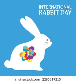 International Rabbit Day  . Design suitable for greeting card poster and banner