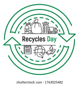 International recycles day concept background. Outline illustration of international recycles day vector concept background for web design