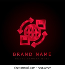 International red chromium metallic logo