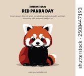 International Red Panda Day background. Vector illustration.