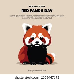 Internationaler Red Panda Day Hintergrund. Vektorgrafik.