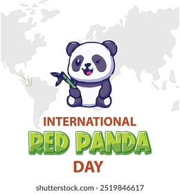 Diseño de cartel de Vector de texto del Día Internacional del Panda Rojo, diseño de tipografía del panda rojo, 21 de septiembre