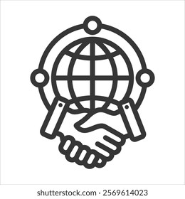 International Relation Outline Icon Vector Illustration