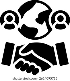 International Relations Icon Glyph Vector Illustration