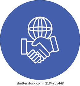 International Relations line circle icon vector image. Can also be used for web apps, mobile apps and print media.