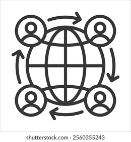 International Relations Outline Icon Vector Illustration