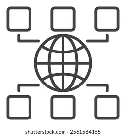 International Relations vector Global Management linear icon or symbol