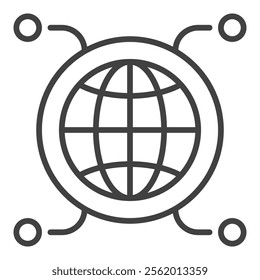 International Relations vector round linear icon or symbol