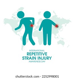 International Repetitive Strain Injury Awareness Day vector. Person with back and arm pain simple icon vector. Important day