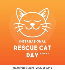 International Rescue Cat Day. March 2. Gradient background. Eps 10.