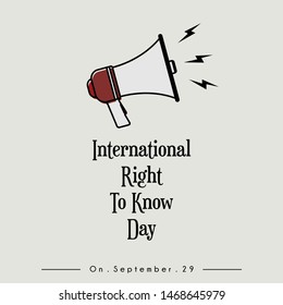 International Right to Know Day design with Loud Megaphone and "International right to know day" Text