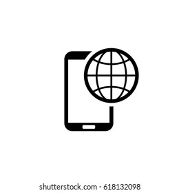 International Roaming Icon. Flat Design. Mobile Devices and Services Concept. Isolated Illustration.