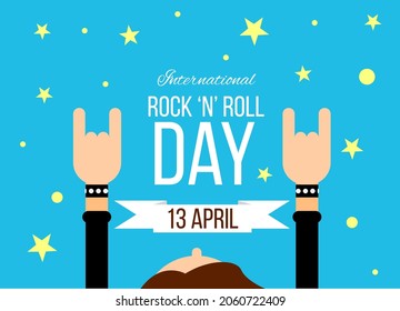 International Rock n Roll Day with Rocker Hands Up