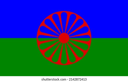 International Roma day flag, vector art illustration.