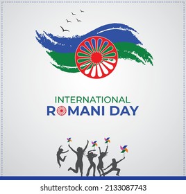 International Romani Day. 8 April. Template for background, banner, card, poster. vector illustration.