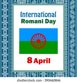 International Romani Day Card Romani Flag Stock Vector (Royalty Free ...