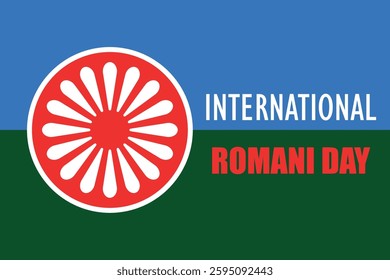 International Romani Day holiday concept, banner. Romani flag, roma ethnic community. Colorful vector illustration