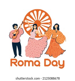 International Romani Day on 8 April vector design with Romania Flag