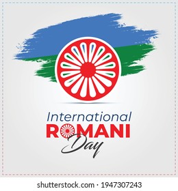 International Romani Day. red circle Abstract Background