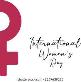 International women´  s day ilustration with a purple female gender sign on a white background 
