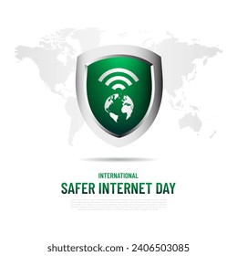 International Safer Internet Day Background Vector Illustration