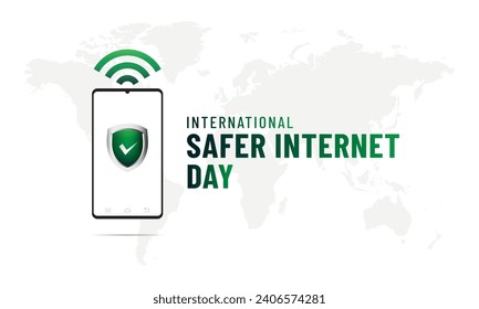 International Safer Internet Day Background Vector Illustration