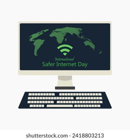 International Safer Internet Day vector, illustration. 