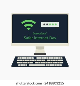 Vector del Día Internacional de Internet más seguro, ilustración. 