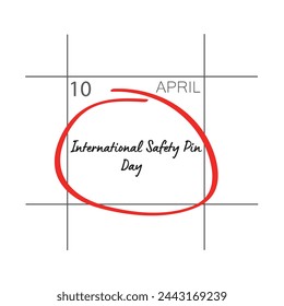 International Safety Pin Day. April 10. - icon, vector.
