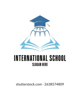 international school logo design concept idea