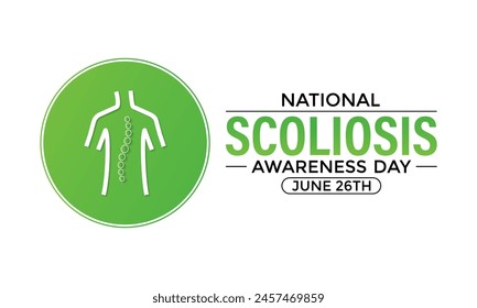 International scoliosis awareness day June 26th.Banner poster, flyer and background design. vector illustration.