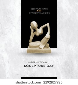 International Sculpture Day, April, Sculpting, Work, Creative, Art, Social Media Post Vector layered