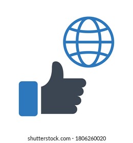 International service flat vector icon