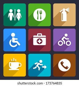 International Service Signs Flat Icons Set 39